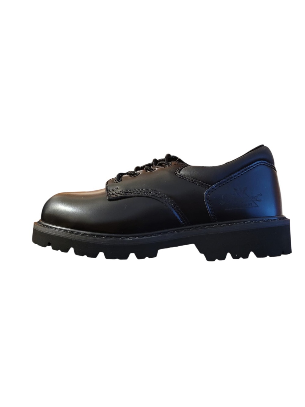 Oxford Black Leather Lace-Up Derby with Lug Sole